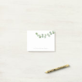 Elegant Green Gold Eucalyptus Leaf Name Post-it® Notes (Op bureau)
