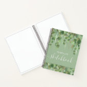 Elegant Green Gold Eucalyptus Name Sketchbook Notitieboek (Binnen)