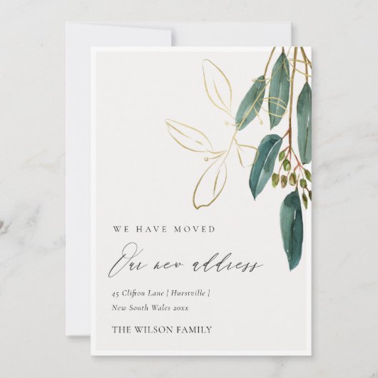 Elegant Green Gold Eucalyptus We hebben Kaart verp (Voorkant)