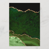 Elegant Green & Gold Faux Glitter Agate Wedding Menu (Achterkant)