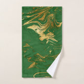 Elegant Green Gold Faux Marble Bad Handdoek (Handdoek)