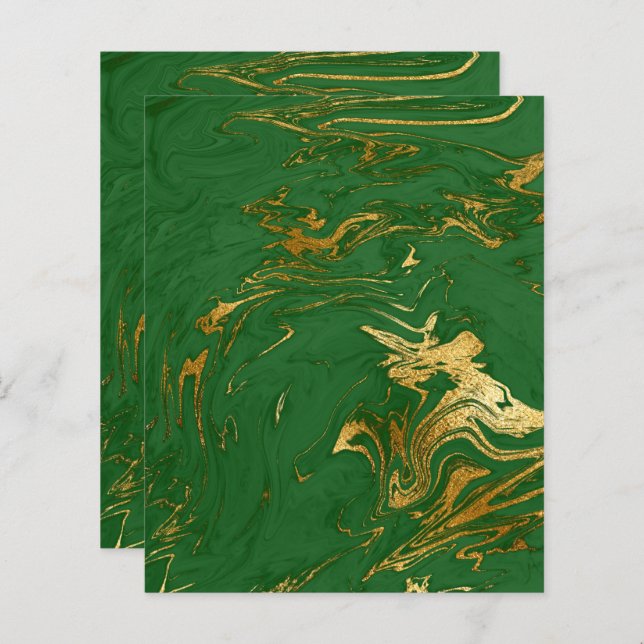 Elegant Green Gold Faux Marble Scrapbook Paper (Voorkant / Achterkant)