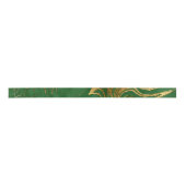 Elegant Green Gold Faux marmer kerst Satijnen Lint (Voorkant)
