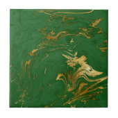 Elegant Green Gold Faux marmer kerst Tegeltje (Voorkant)