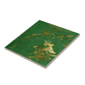 Elegant Green Gold Faux marmer kerst Tegeltje (Zijkant)