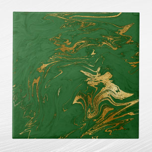 Elegant Green Gold Faux marmer kerst Tegeltje
