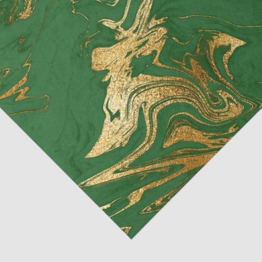 Elegant Green Gold Faux marmer kerst Tissuepapier (Detail)