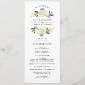 Elegant Green Gold Floral Greenery Wreath Wedding Programmakaart (Voorkant)