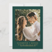 Elegant Green & Gold Floral vogels Aangepaste foto Save The Date (Achterkant)