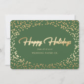 Elegant Green Gold Foil Hand Lettered Business Feestdagenkaart (Voorkant)