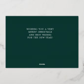 Elegant Green Gold Foil Merry kerst Folie Feestdagenkaart (Achterkant)