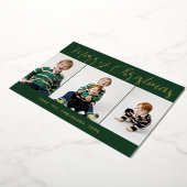 Elegant Green Gold Foil Merry Kerstmis Kaart (Gedraaid)