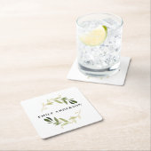 ELEGANT GREEN GOLD FOLIAGE WATERVERF WREATH KARTONNEN ONDERZETTERS (Insitu)