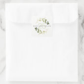 ELEGANT GREEN GOLD FOLIAGE WREATT ELKE LEEFTIJD VO VIERKANTE STICKER (Tas)
