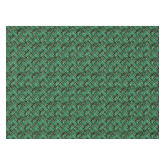 Elegant Green Gold Geometric Pattern Kerstmis Tafelkleed (Voorkant (Horizontaal))
