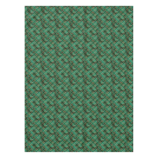 Elegant Green Gold Geometric Pattern Kerstmis Tafelkleed (Voorkant)