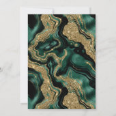 Elegant Green & Gold Glitter Agate 21st Birthday Kaart (Achterkant)