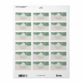 Elegant Green Gold Glitter Waterverf Label (Full Sheet)