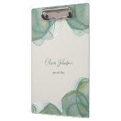 Elegant Green Gold Glitter Waterverf + Logo Klembord (Links)