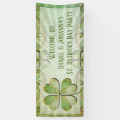 Elegant Green Gold Glover St Patrick'd Day Party Spandoek (Verticaal)