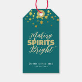 Elegant Green & Gold Kerstmis Cadeaulabel (Voorkant)