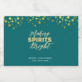 Elegant Green & Gold Kerstmis Likeurfles Etiket (Enkel label)