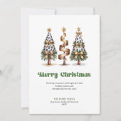 Elegant Green Gold Leopard Christmas Tree Greeting Feestdagenkaart (Voorkant)