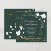 Elegant Green Gold Line Art Floral Geometric Kaart (Voorkant / Achterkant)