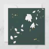 Elegant Green Gold Line Art Floral Geometric Kaart (Achterkant)