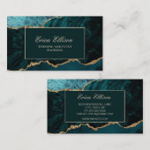 Elegant Green Gold Marble Wedding Planner Visitekaartje (Voorkant / Achterkant)
