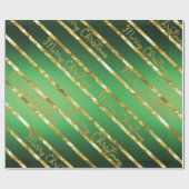 Elegant Green Gold Merry kerst Cadeaupapier (Vlak)