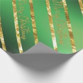 Elegant Green Gold Merry kerst Cadeaupapier (Hoek)