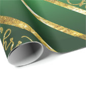 Elegant Green Gold Merry kerst Cadeaupapier (Rol Hoek)