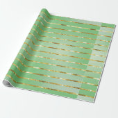Elegant Green Gold Merry kerst Cadeaupapier (Uitgerold)
