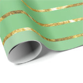 Elegant Green Gold Merry kerst Cadeaupapier (Rol Hoek)