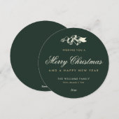 Elegant Green Gold Merry kerst Feestdagenkaart (Voorkant / Achterkant)