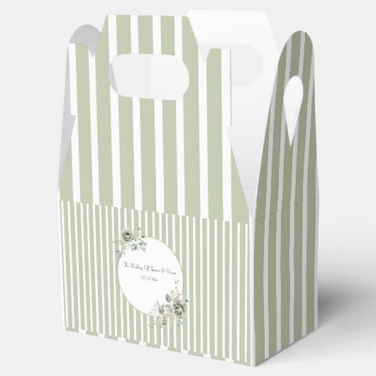  & Elegant Green Gold Micro Wedding Bedankdoosjes (Geopend)