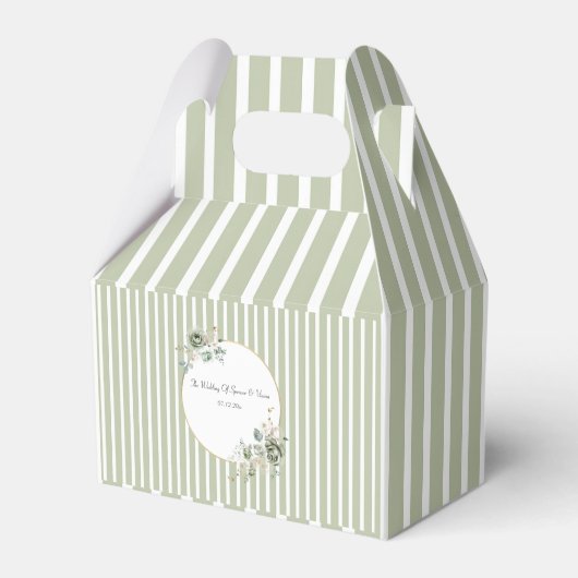  & Elegant Green Gold Micro Wedding Bedankdoosjes (Voorkant Zijde)