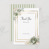  & Elegant Green Gold Micro Wedding Bedankkaart (Voorkant / Achterkant)