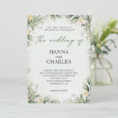 Elegant Green Gold Mint Cream Eucalyptus Kaart (Staand voorkant)