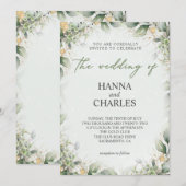 Elegant Green Gold Mint Cream Eucalyptus Kaart (Voorkant / Achterkant)