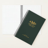 Elegant Green & Gold Monogram Bullet Page Journal Notitieboek (Binnen)