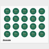 Elegant Green & Gold “New Year 2026” Personalized Ronde Sticker (Vel)