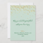 Elegant Green Gold Ornaments Merry-kerstkaart (Achterkant)