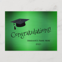 Elegant Green Gold Pet Gefeliciteerd Afstuderen Briefkaart