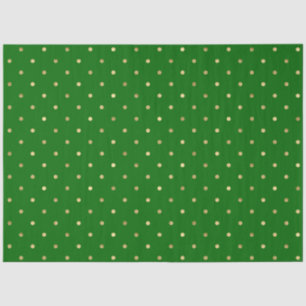 Elegant Green Gold Polka Dots Tissuepapier