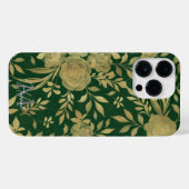 Elegant Green Gold Rozen Floral Design iPhone Hoesje (Achterkant horizontaal)
