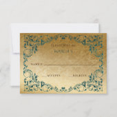 Elegant  Green Gold RSVP-kaart RSVP Kaartje (Voorkant)