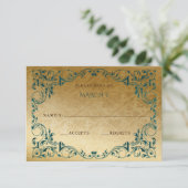 Elegant  Green Gold RSVP-kaart RSVP Kaartje (Staand voorkant)