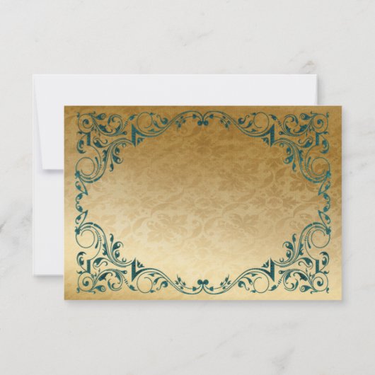 Elegant  Green Gold RSVP-kaart RSVP Kaartje (Achterkant)